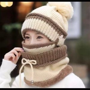 3 Piece Knit Scarf Skully